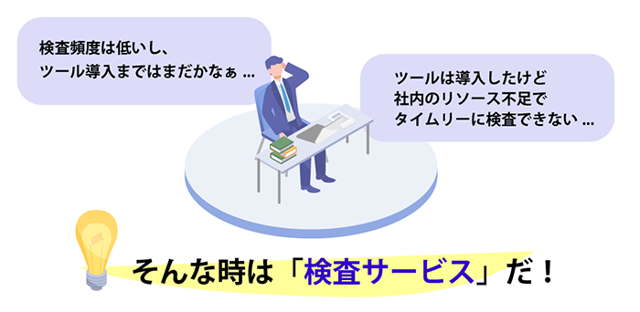 検査頻度が少ない方、コードサイズが小さい方、費用負担に懸念がある方。オープンソースソフトウェア（OSS）検査サービスはいかが？